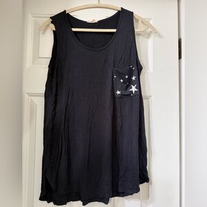 Blumin Black Star Pocket Tank Top - Medium